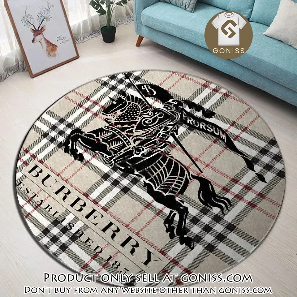 Burberry established 1856 luxury brand fashion round rug carpet home decor gn0131394